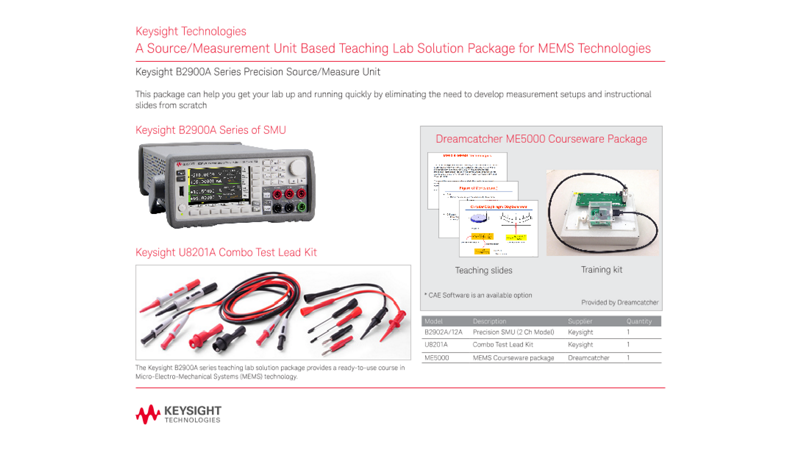 A Source/Measurement Unit Based Teaching Lab Solution Package for MEMS Technologies